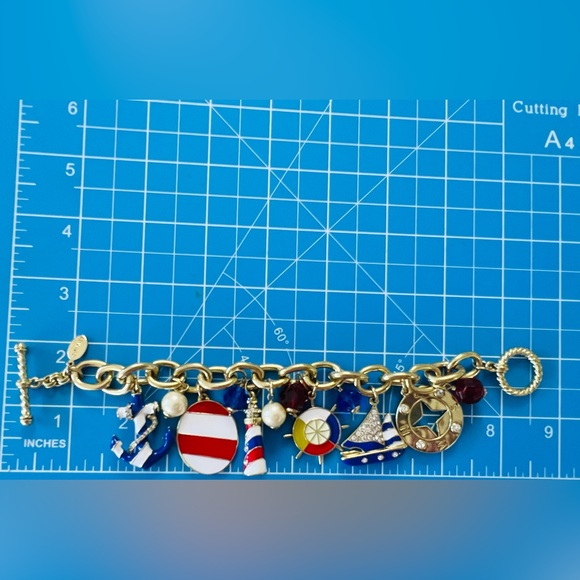 HEIDI DAUS 🆕 “Ahoy There” Toggle Chain Charm Beaded crystal & enamel Bracelet - Picture 7 of 7